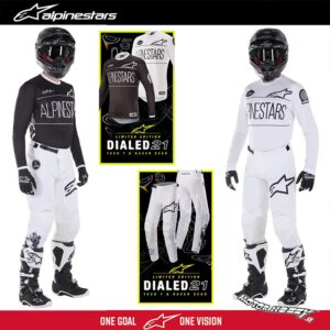 Completo Alpinestars RACER FACTORY bambino blu giallo fluo