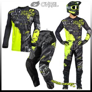 Completo Cross Alpinestars RACER TACTICAL - Nero Grigio Camo Giallo Fluo