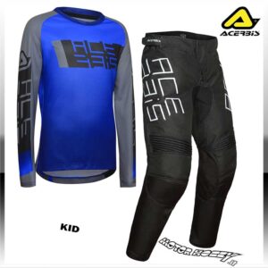 Completo Alpinestars RACER FACTORY bambino blu giallo fluo