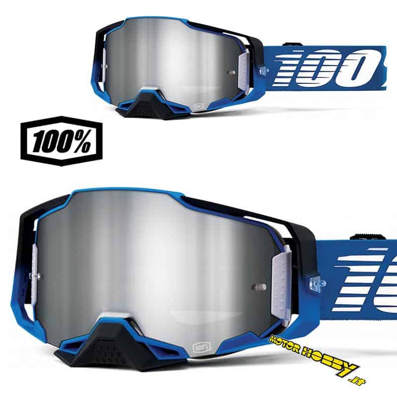 100% ARMEGA URUMA lente specchiata blu HIPER maschera Motocross Enduro Mtb  Dh